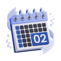 3D calendar icon with purple ribbon representing automated event booking software that prevents manual scheduling errors and banquet contract typos.