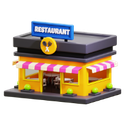 3D storefront icon representing an event management system for restaurants to handle large catering orders and group dining reservations.